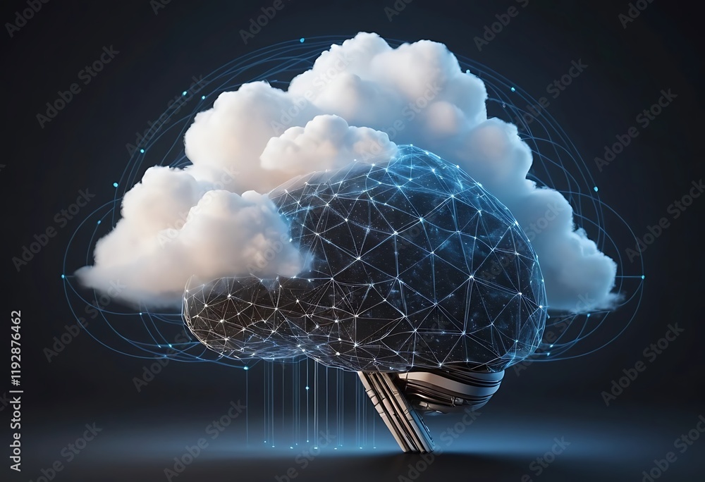 Poster cloud computing network artificial intelligence brain