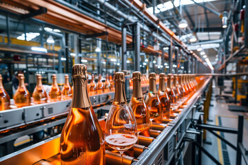 Distillation gear in a modern distillery Generative AI