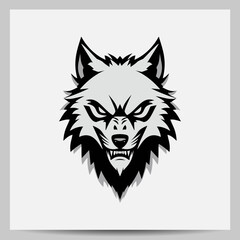 Vector Logo of a Fierce Wolf Head for Mascot Design and Branding