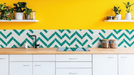 Bright Modern Kitchen with Colorful Decor