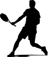 Tennis player pose silhouette