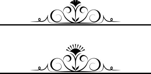 black and white set of delimiters for text, dividers