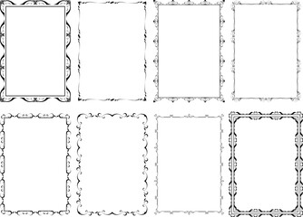 vector frames black on a white background