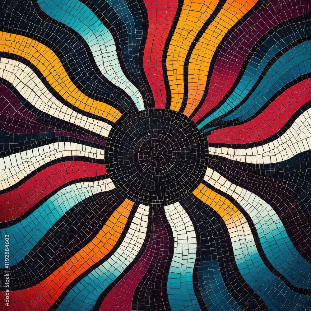 Poster mosaic background with intricate shapes