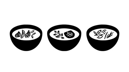 Collection of Butternut Squash Soup, vectorized food design