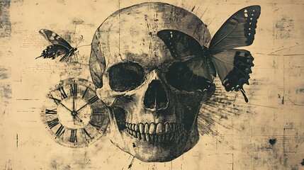 A retro photocopy collage featuring a sunflower