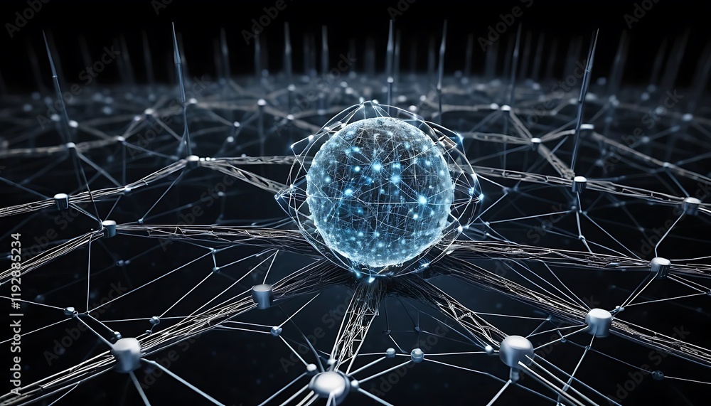 Poster networked global sphere data connections system