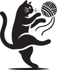  silhouette vector of cats playing