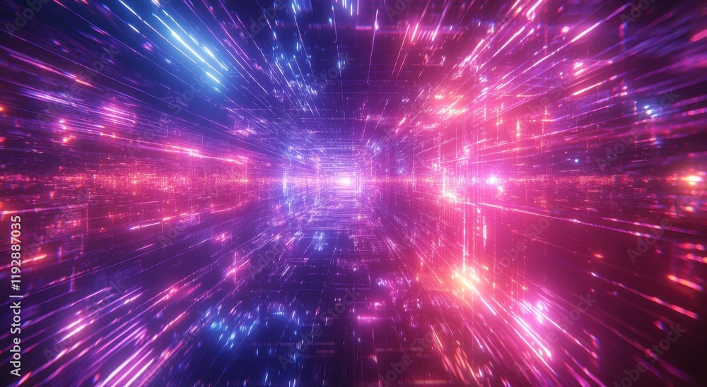 Poster stunning futuristic abstract background of colorful rays and light beams creating a dynamic visual e