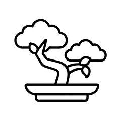 bonsai pruning icon, bonsai pruning line art - simple line art of bonsai pruning, perfect for bonsai pruning logos and icons and themed design