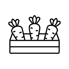 carrot harvest icon, carrot harvest line art - simple line art of carrot harvest, perfect for carrot harvest logos and icons and themed design