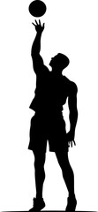 Volleyball player pose silhouette