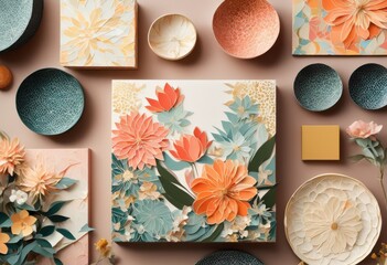 detailed close view diverse paper textures patterns highlighting intricate designs varied surfaces creative inspiration, art, colors, craft, stationery
