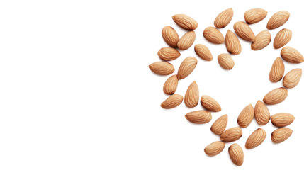  Almonds are beneficial to the heart isolated on a white background