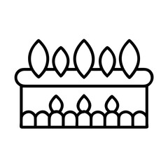 garden border icon, garden border line art - simple line art of garden border, perfect for garden border logos and icons and themed design