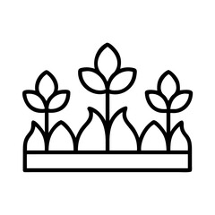 garden border icon, garden border line art - simple line art of garden border, perfect for garden border logos and icons and themed design