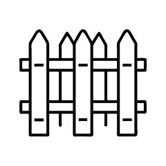 garden fence icon, garden fence line art - simple line art of garden fence, perfect for garden fence logos and icons and themed design