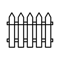 garden fence icon, garden fence line art - simple line art of garden fence, perfect for garden fence logos and icons and themed design