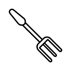 gardening fork icon, gardening fork line art - simple line art of gardening fork, perfect for gardening fork logos and icons and themed design