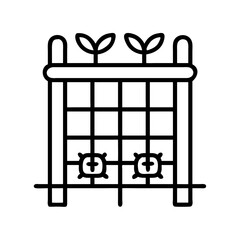 garden trellis icon, garden trellis line art - simple line art of garden trellis, perfect for garden trellis logos and icons and themed design