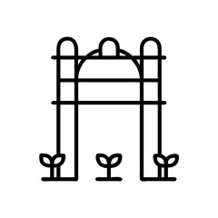 garden trellis icon, garden trellis line art - simple line art of garden trellis, perfect for garden trellis logos and icons and themed design