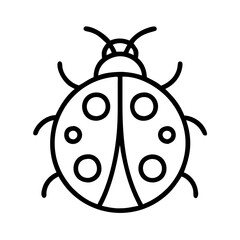 ladybug icon, ladybug line art - simple line art of ladybug, perfect for ladybug logos and icons and themed design