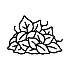 leaf pile icon, leaf pile line art - simple line art of leaf pile, perfect for leaf pile logos and icons and themed design