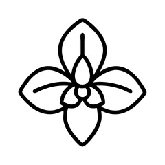 orchid flower icon, orchid flower line art - simple line art of orchid flower, perfect for orchid flower logos and icons and themed design