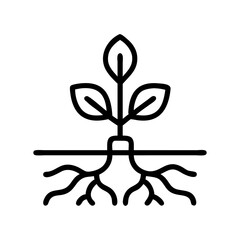 plant roots icon, plant roots line art - simple line art of plant roots, perfect for plant roots logos and icons and themed design