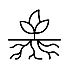 plant roots icon, plant roots line art - simple line art of plant roots, perfect for plant roots logos and icons and themed design