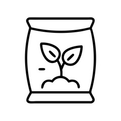potting soil bag icon, potting soil bag line art - simple line art of potting soil bag, perfect for potting soil bag logos and icons and themed design