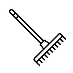 rake icon, rake line art - simple line art of rake, perfect for rake logos and icons and themed design