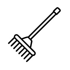 rake icon, rake line art - simple line art of rake, perfect for rake logos and icons and themed design