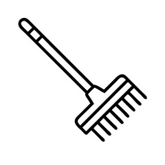 rake icon, rake line art - simple line art of rake, perfect for rake logos and icons and themed design