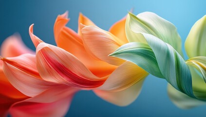 Vibrant Abstract Flowers in Soft Gradient Colors with Delicate Petals Creating a Stunning Visual Display for Nature and Art Enthusiasts