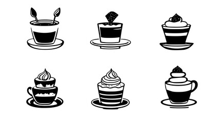 Fototapeta premium Collection of Tiramisu, vectorized food design