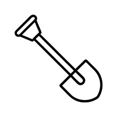 shovel icon, shovel line art - simple line art of shovel, perfect for shovel logos and icons and themed design