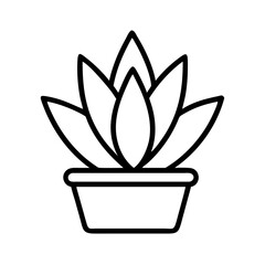succulent plant icon, succulent plant line art - simple line art of succulent plant, perfect for succulent plant logos and icons and themed design
