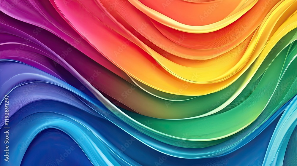 Poster vibrant and colorful abstract wave patterns with smooth curves and blending hues for artistic backgr