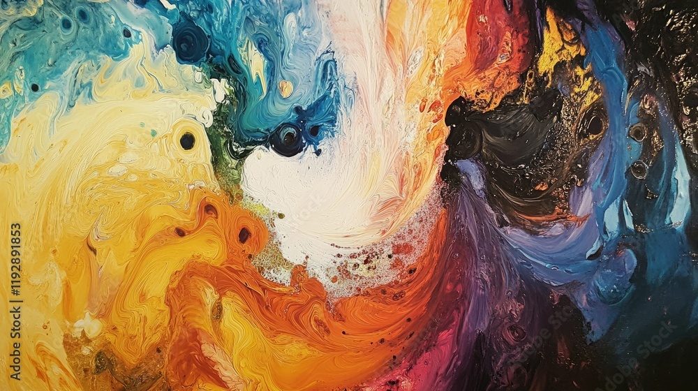 Poster vibrant abstract swirl of colors in dynamic motion capturing the essence of creativity and artistic 