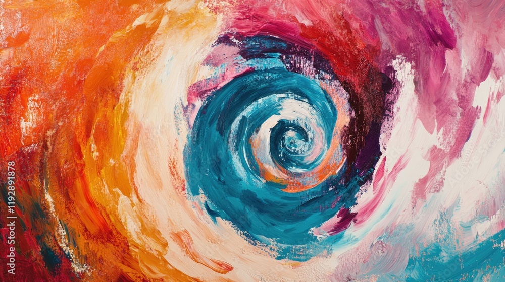 Poster abstract swirl of colors in a vortex style design illustrating movement and energy in a striking mod