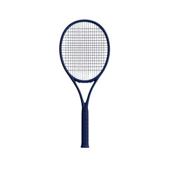 A blue tennis racket isolated on a white background, perfect for sports-related projects., isolated on a transparent background.