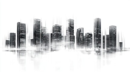 Modern Cityscape: A Monochromatic Architectural Marvel