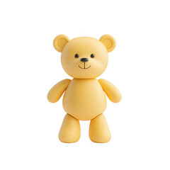 Fototapeta premium A cheerful yellow teddy bear toy perfect for children's playtime and decoration., isolated on a transparent background.
