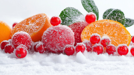 Red berries and snow