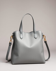 Minimalist Youth Women's Handbag in a Beautiful Gray Color – stylish studio photography.