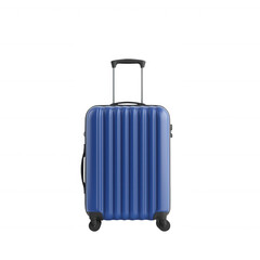 A stylish blue suitcase ready for travel and adventure, featuring a sleek design., isolated on a transparent background.