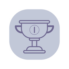 Award cup line icon. Trophy, first place, championship outline sign. Success, victory, sport concept. Vector illustration, symbol element for web design and apps