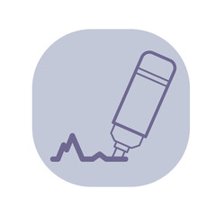 Marker pen line icon. Felt-tip pen, highlighter outline sign. Stationery, presentation, writing concept. Vector illustration, symbol element for web design and apps