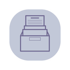 Archive line icon. Box with documents, file folder outline sign. Business, paperwork concept. Vector illustration, symbol element for web design and apps